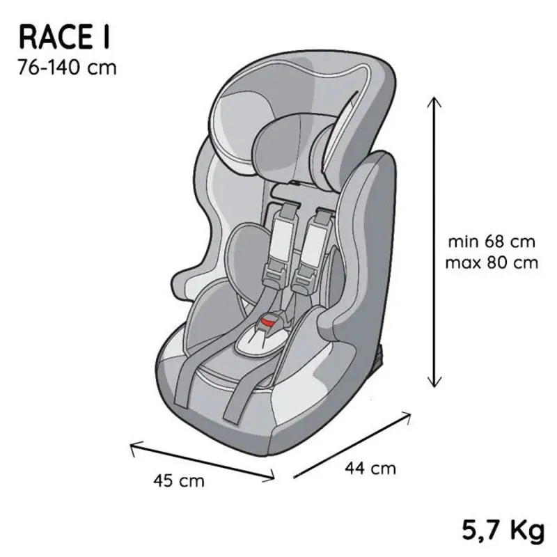 Siège auto I-Size/Ceinturé Race 76 à 140cm - Koala-6