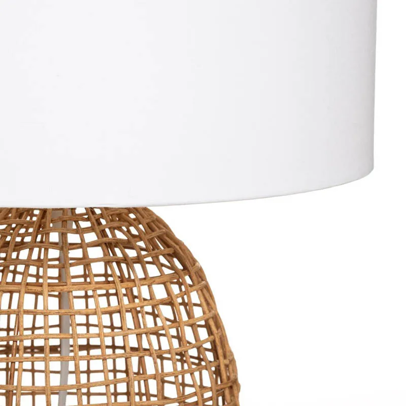 Lampe à poser Rotin Blanc - 55cm-4