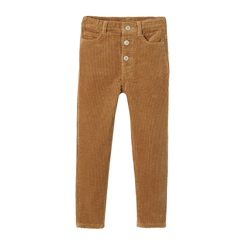 Pantalon velours Mom MorphologiK fille tour de hanches FIN - Camel-0