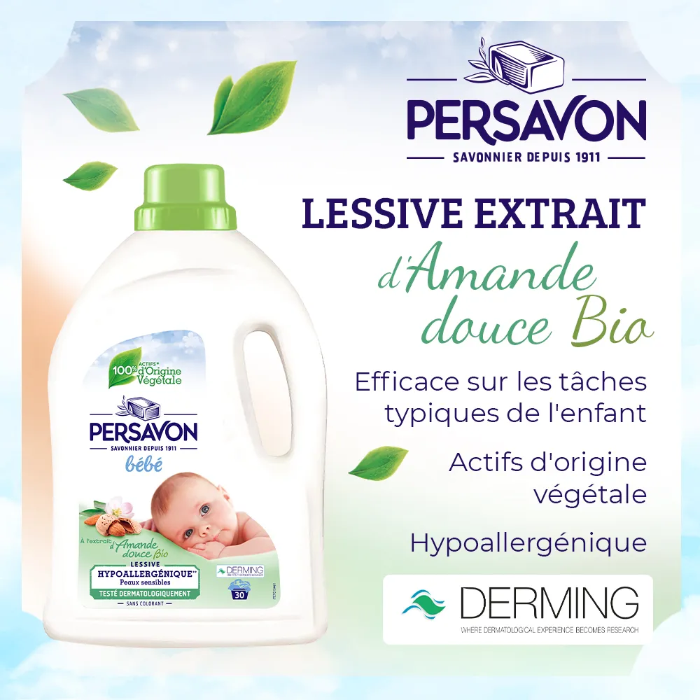 Lessive Hypoallergénique Lait d'Amande Douce BIO - 4x1,5L-2