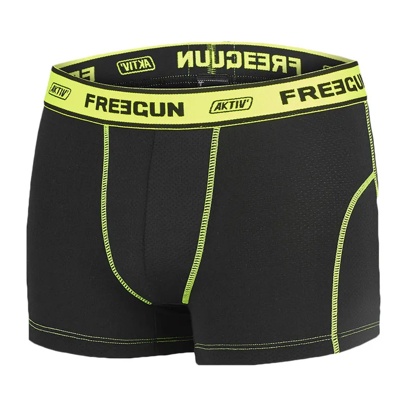 4 Boxers Homme Aktiv Sport - Noir/Jaune/Gris/Bleu/Rouge-2