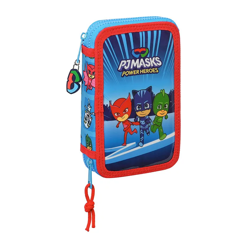 Trousse double + Access 28pcs. Pyjamasques - 12,5x19,5cm-0