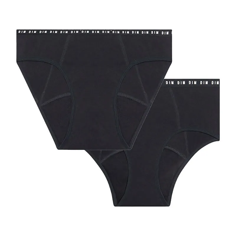 Culotte + Shorty menstru. Flux abondant BIO - Noir-1