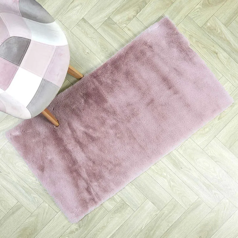 Tapis rect. imitation fourrure Rose - 110x60cm-0