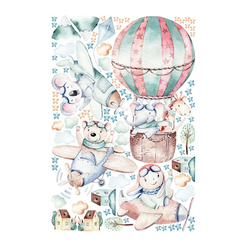 Stickers - Montgolfière & Animaux pilotes de ligne-4