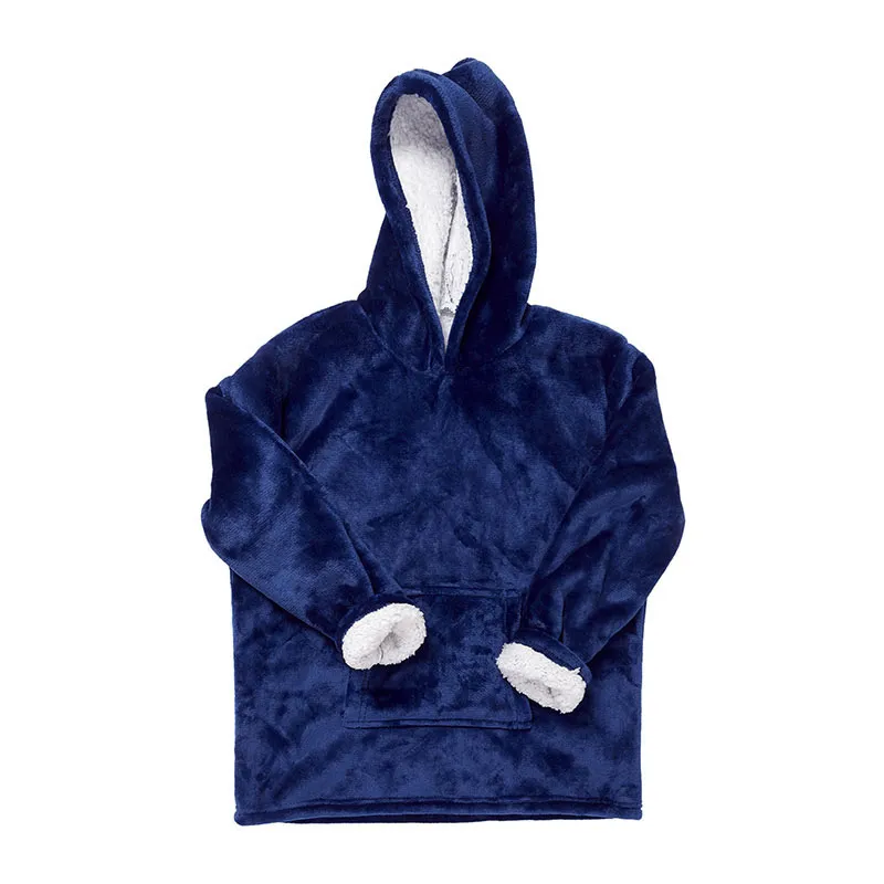 Sweat à capuche enfant Bleu/Blanc - 6-9ans-1