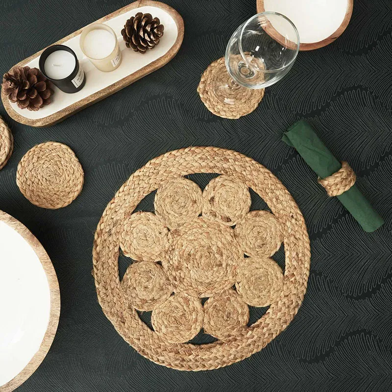 Set de table rond Jute Aléa. - ø35cm-3