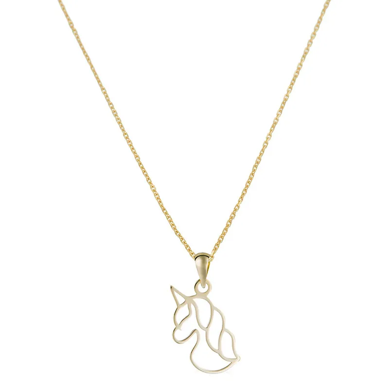 Pendentif enfant Licorne dorée - Or Jaune 375/1000-0