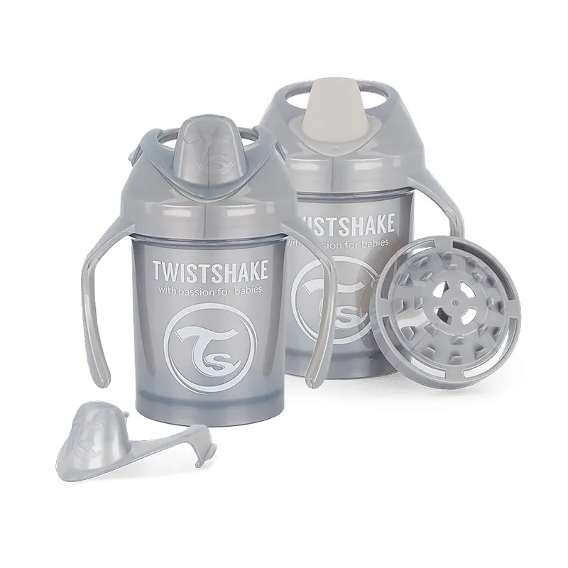 2 Tasses d'apprentissage Mini Cup 230ml Gris Collect. Pearl - 4m+-0