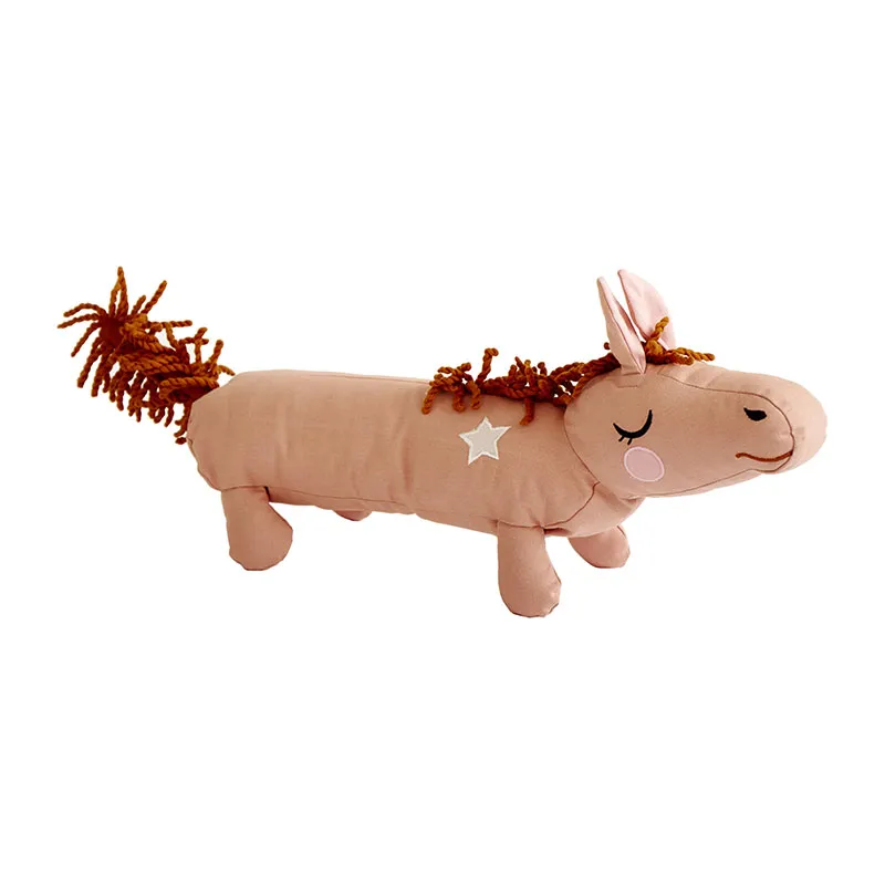Peluche Coton BIO Cheval câlin Rose - 45cm-0