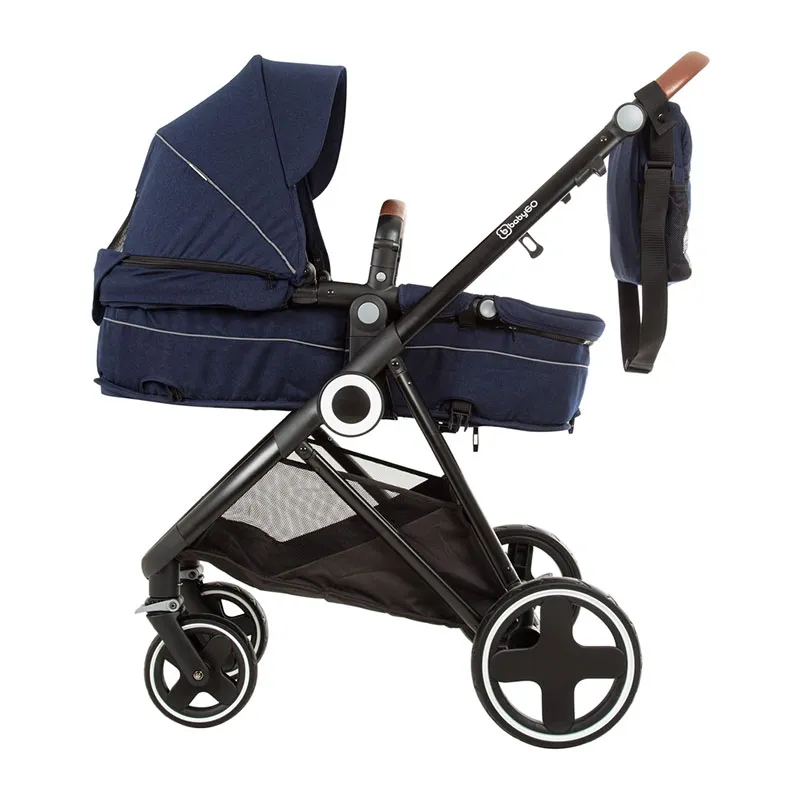 Trio Poussette transformable + Coque Gr.0+ Halime Bleu/Noir - 0m+-3