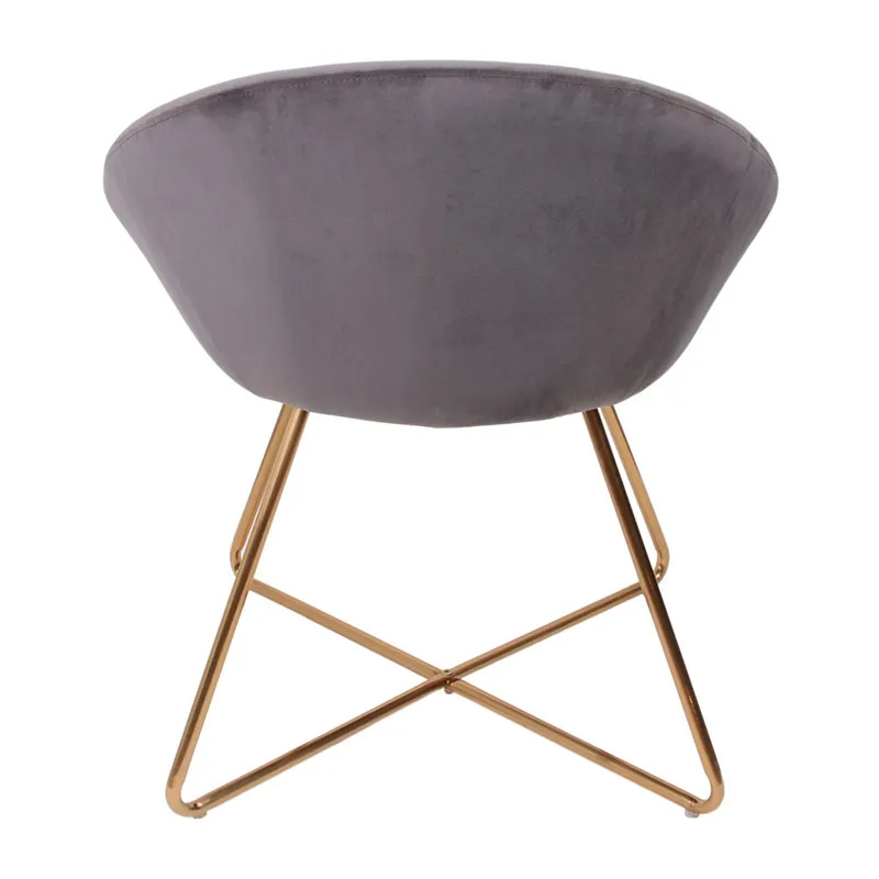 Fauteuil Karl velours Gris - 64x74cm-4