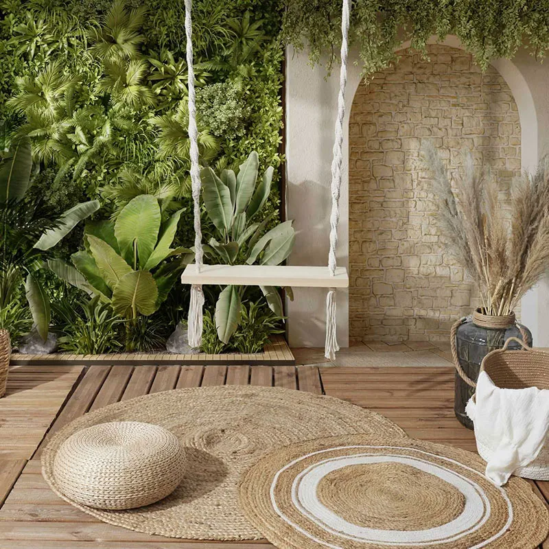 Balancoire Macrame Blanc - 65x15x20cm-5