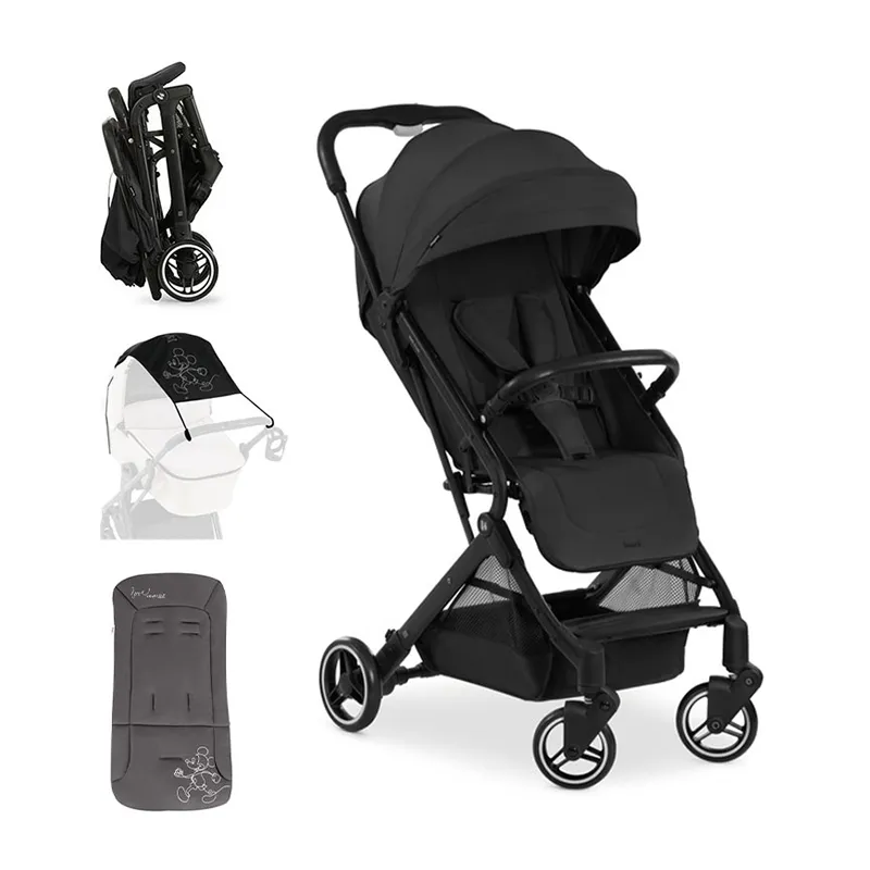 Poussette Compacte Travel N Care + Pare-soleil + Liner Mickey Mouse Noir - 0m+-0