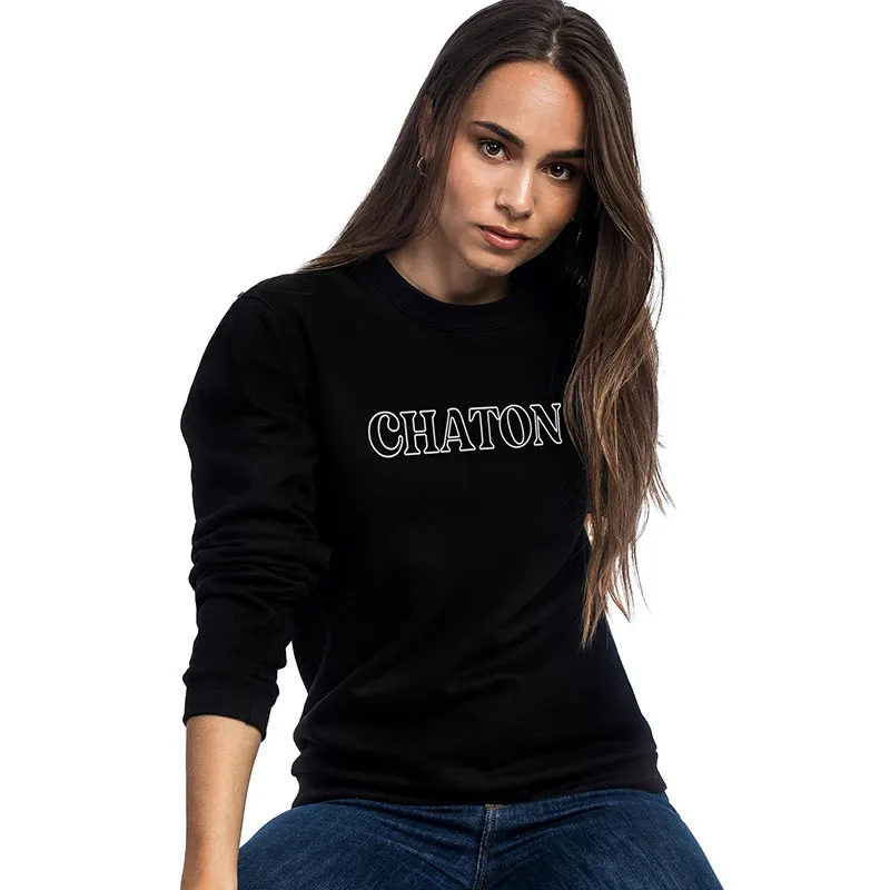 Sweat Femme Chaton - Noir-0