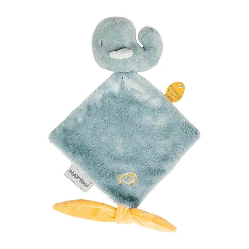 Doudou plat Sally la baleine - 28x28cm-0
