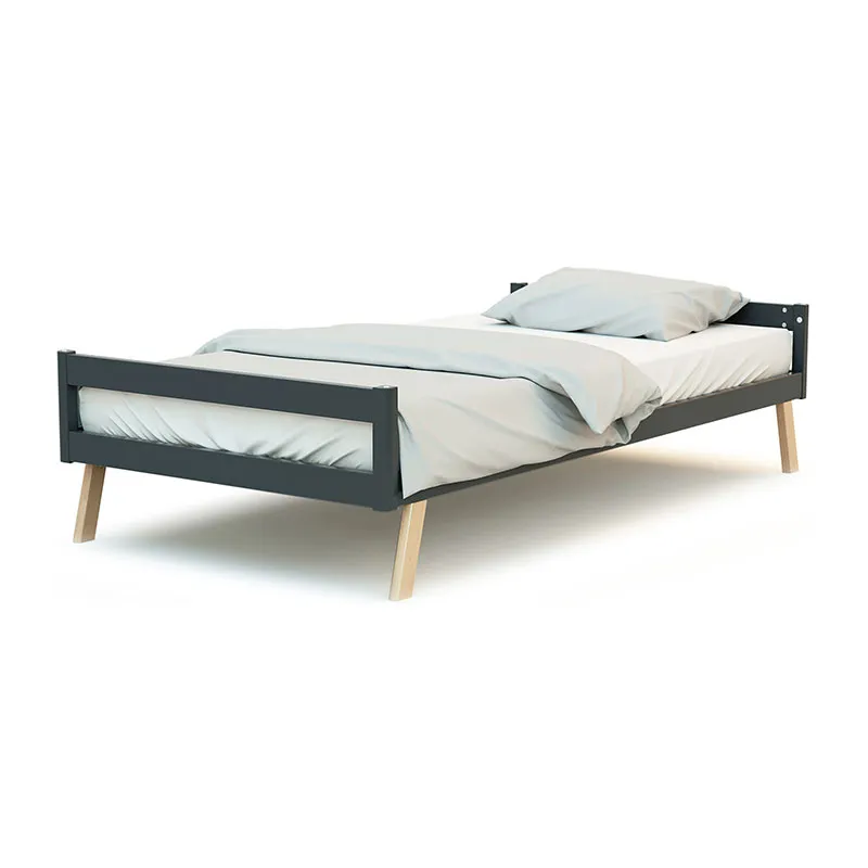 Lit bébé évolutif Confort Gris/Hêtre - 70x140cm-1