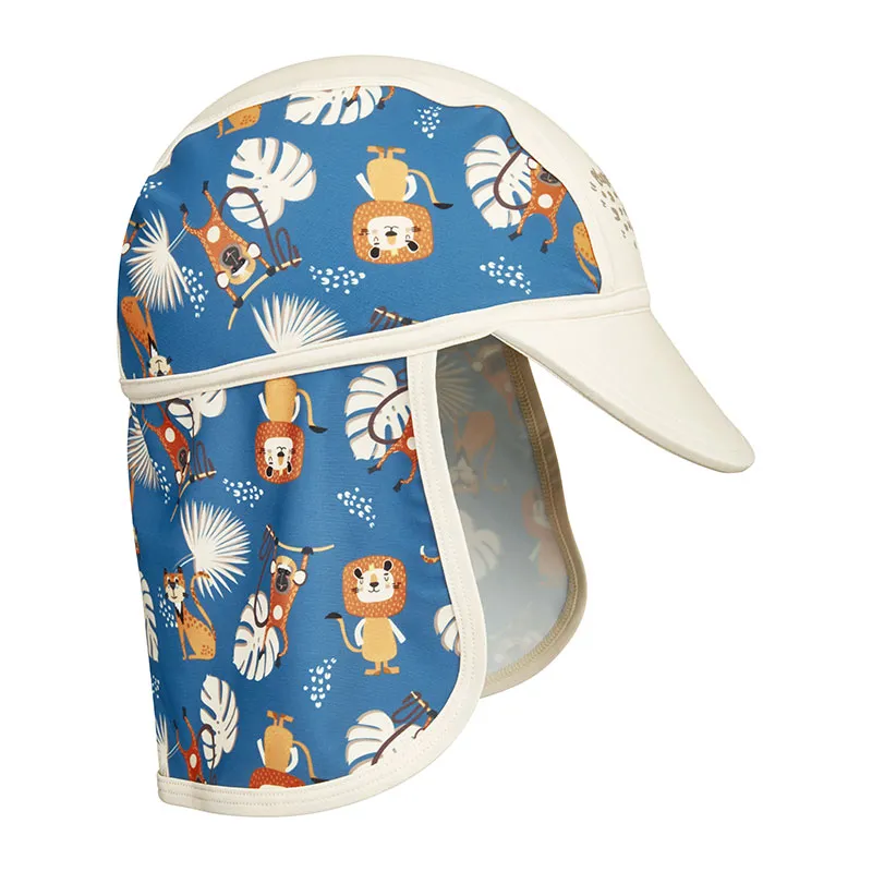 Casquette longue Anti-UV - Cœurs teal-1