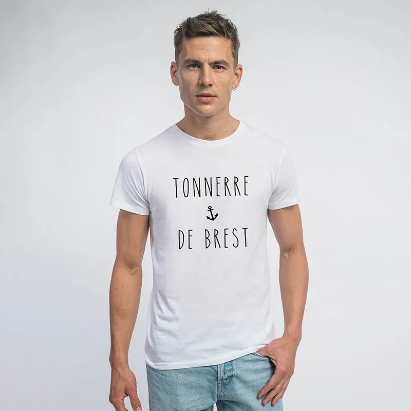 T-shirt Homme Tonnerre de brest BIO - Blanc-0