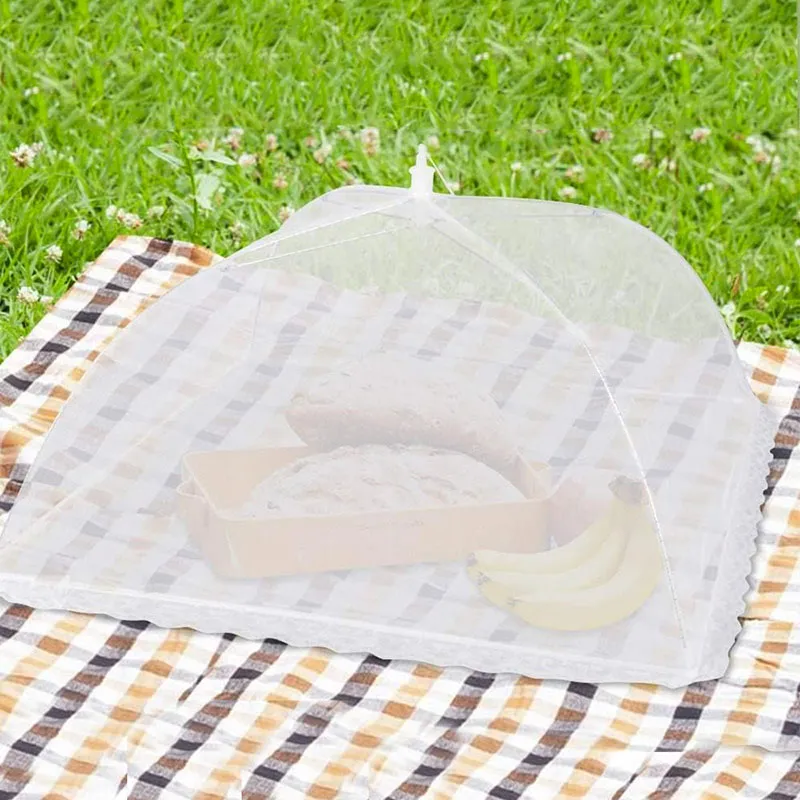 Cloche alimentaire pliable en maille - 32x32cm-11