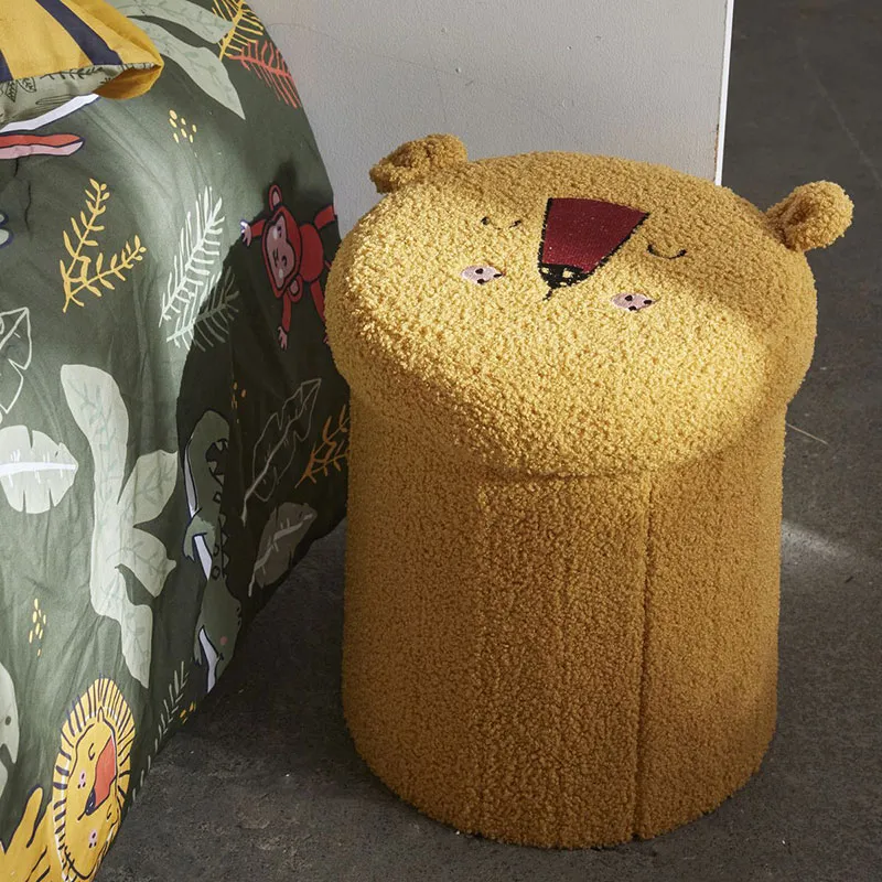 Coffre Pouf pliable Lion Le Roi de la Jungle - 39x33x38cm-0