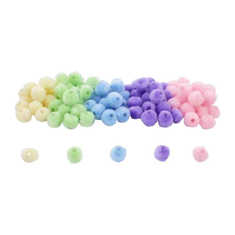 Pompons acrylique à trou Pastel 100pcs - 3+-0