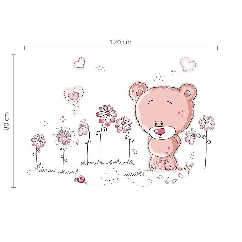 Stickers - Ourson Rose-2