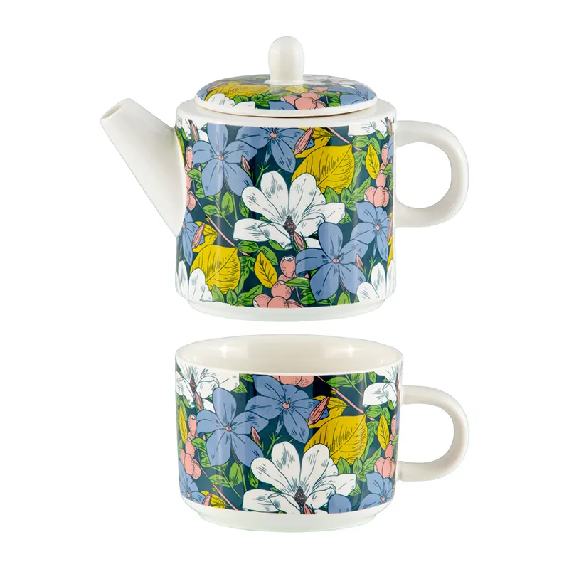 Théière Solitaire Famille fleurie - 17,5cm-0