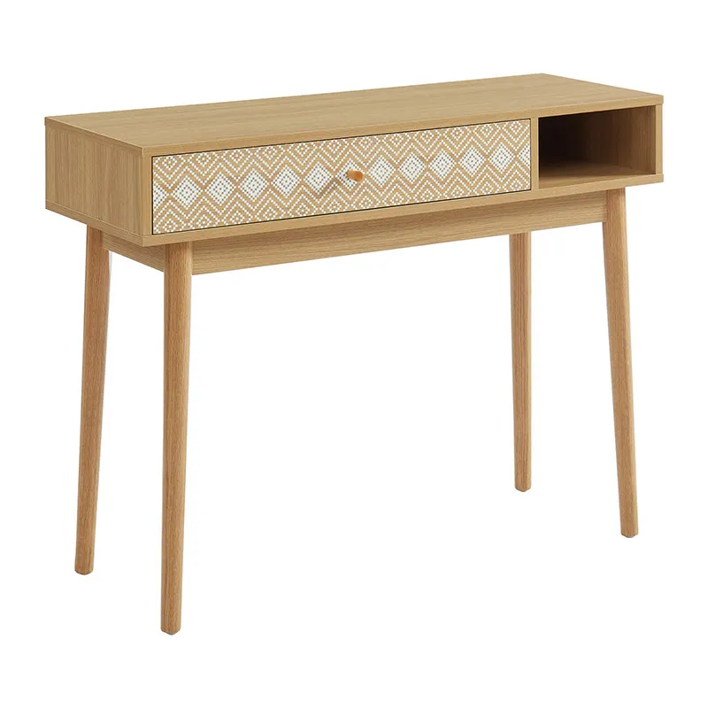 Console Leika effet chêne Blanc - 100x35x75cm-1