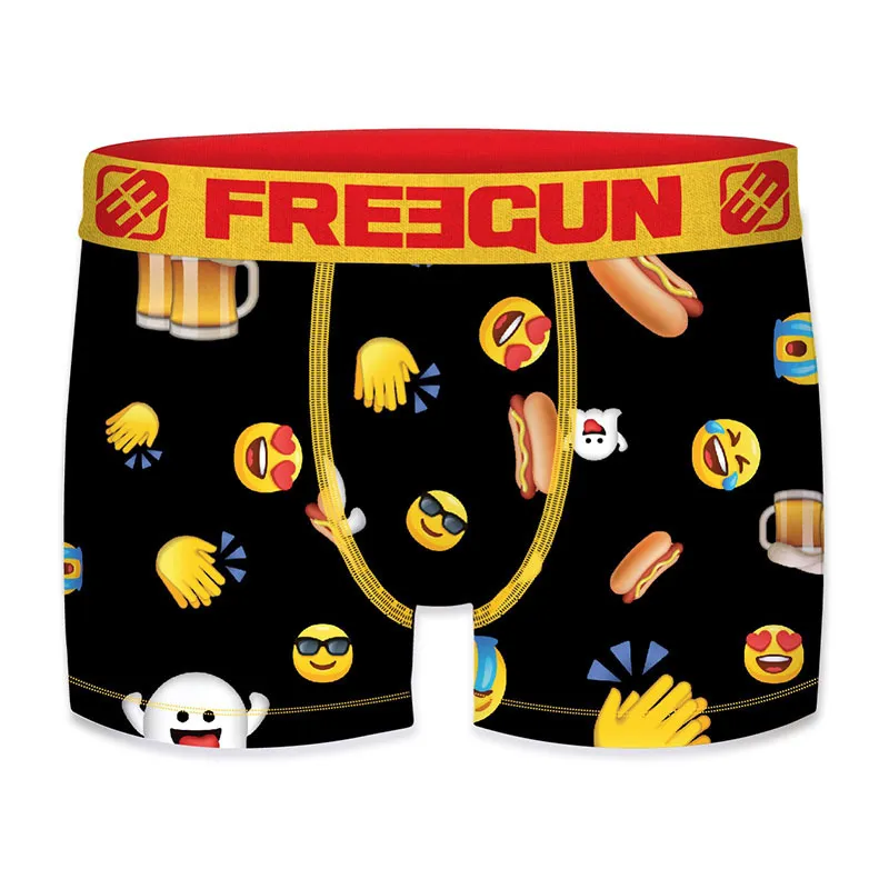 5 Boxers Homme Emoji - Bleu-1