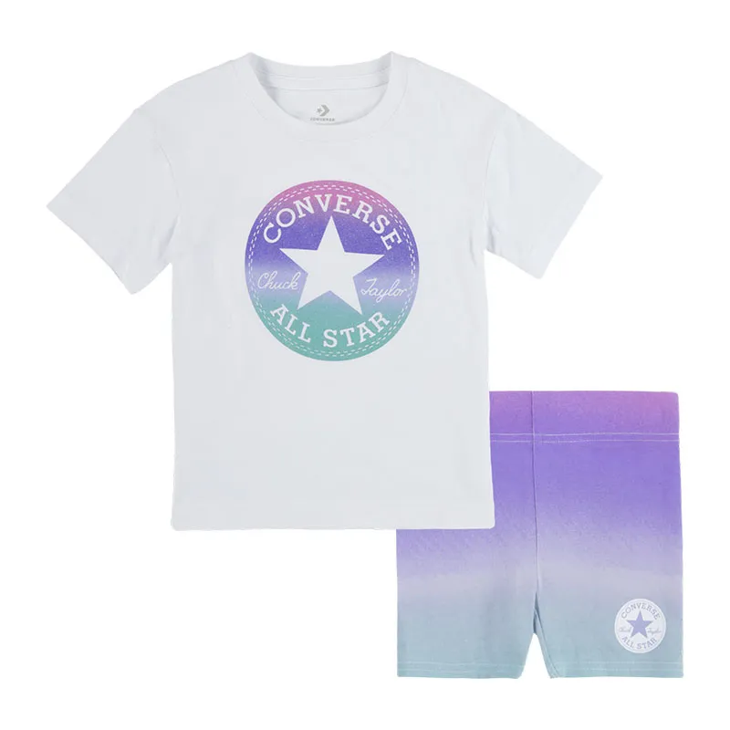 T-shirt + Short cycliste Glitter - Blanc - CONVERSE-0