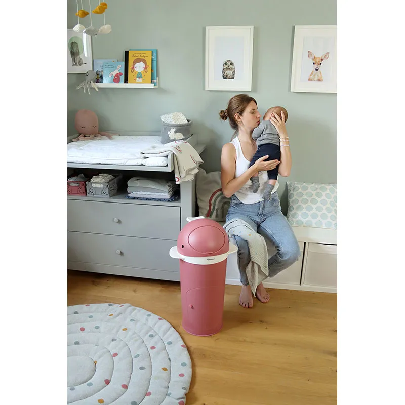 Poubelle à couches - Vieux Rose-6