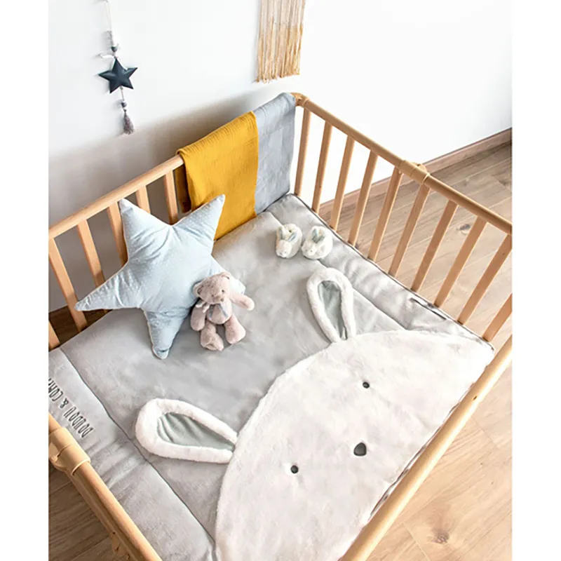 Tapis de jeu Tapidou Lapin Perle - 100x100cm-1