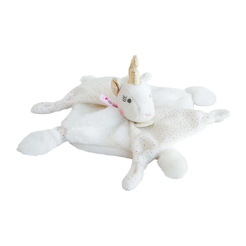Doudou Lucie la Licorne Blanc/Or - 22cm-1