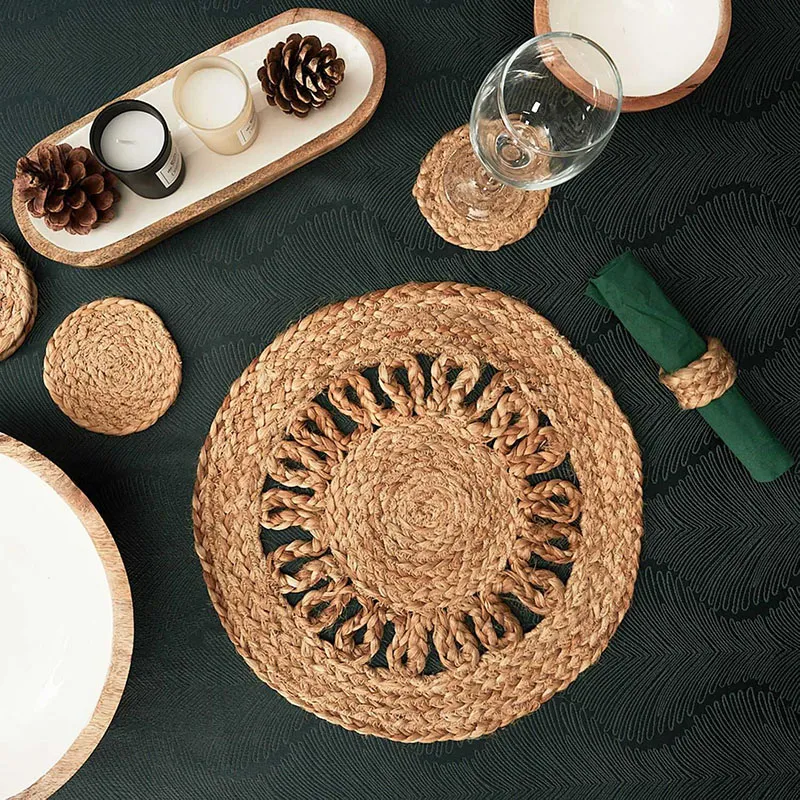 Set de table rond Jute Aléa. - ø35cm-4