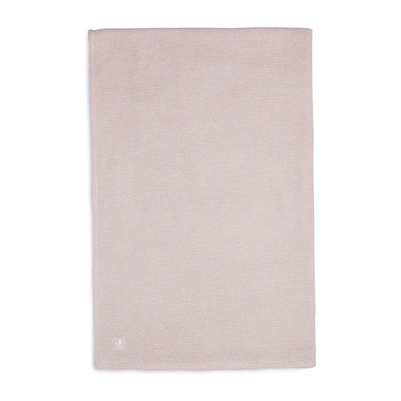 Couverture Basic Knit Rose pâle & Polaire - 100x150cm-2