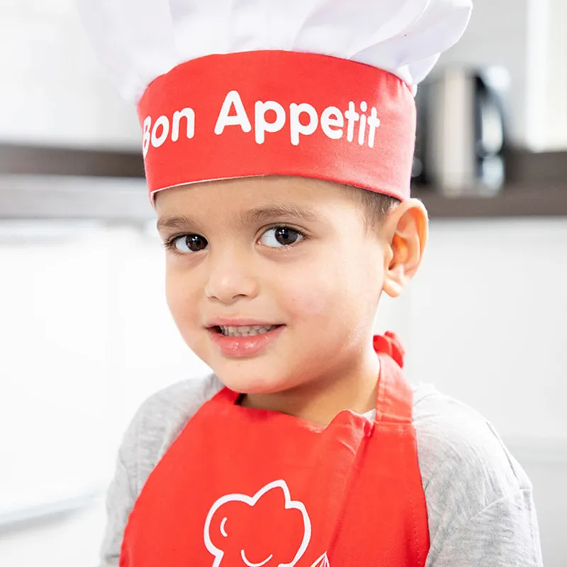 Tablier toque + Gant de cuisine Rouge - 36m+-4
