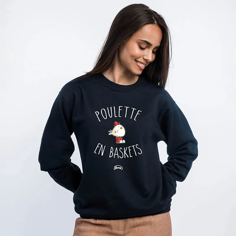 Sweat Femme Poulette en basket - Navy-0