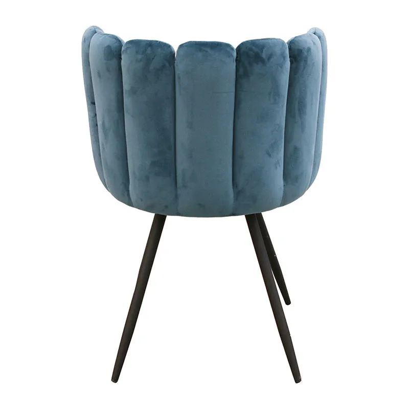 2 Chaises velours Ariel Bleu Canard - 52.5x50.5x79.7cm-4