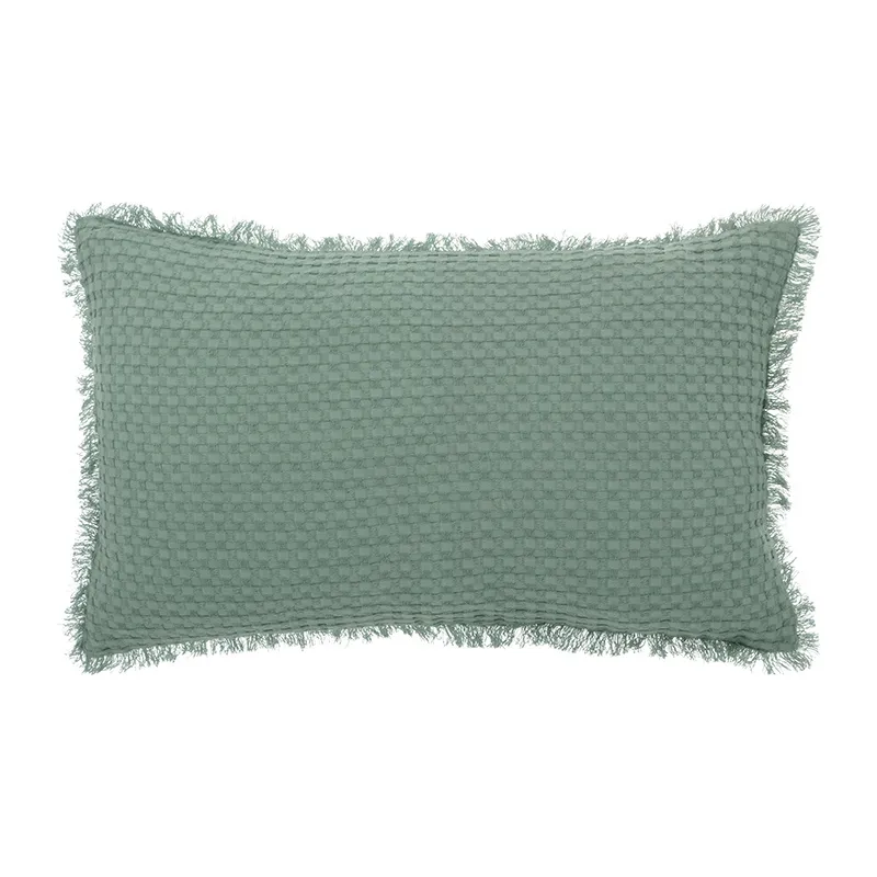 Coussin nid d'abeille Widdy Vert Céladon - 30x50cm-0