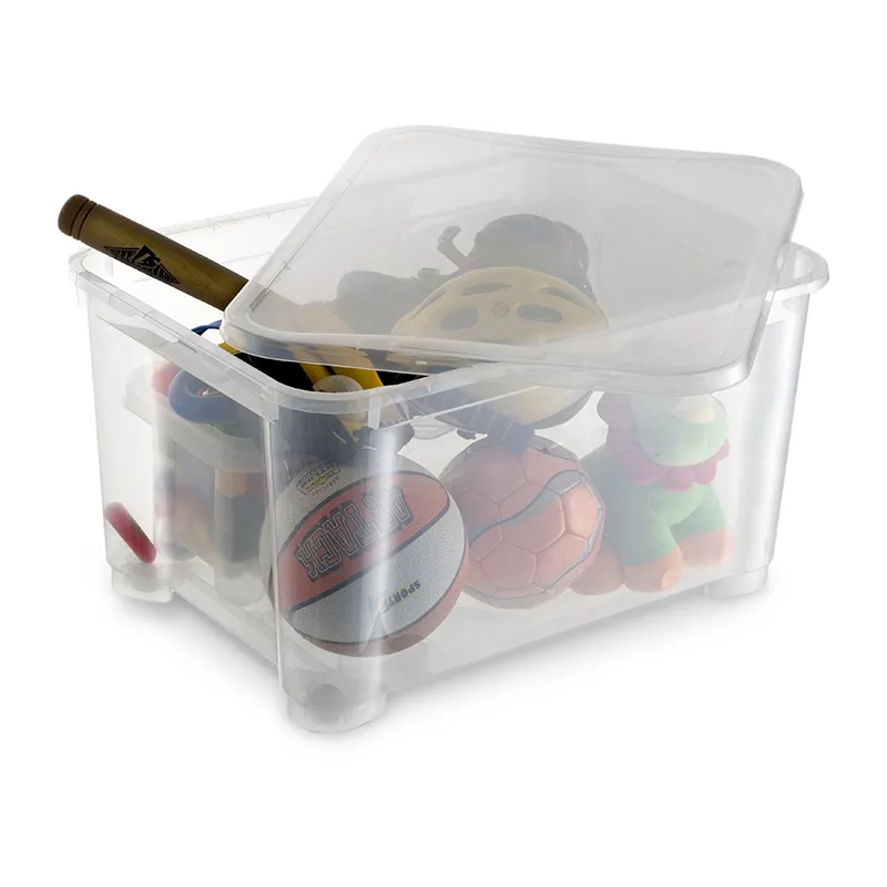 Boîte de rangement T-Box XXL avec roulettes Transparent - 145L-2