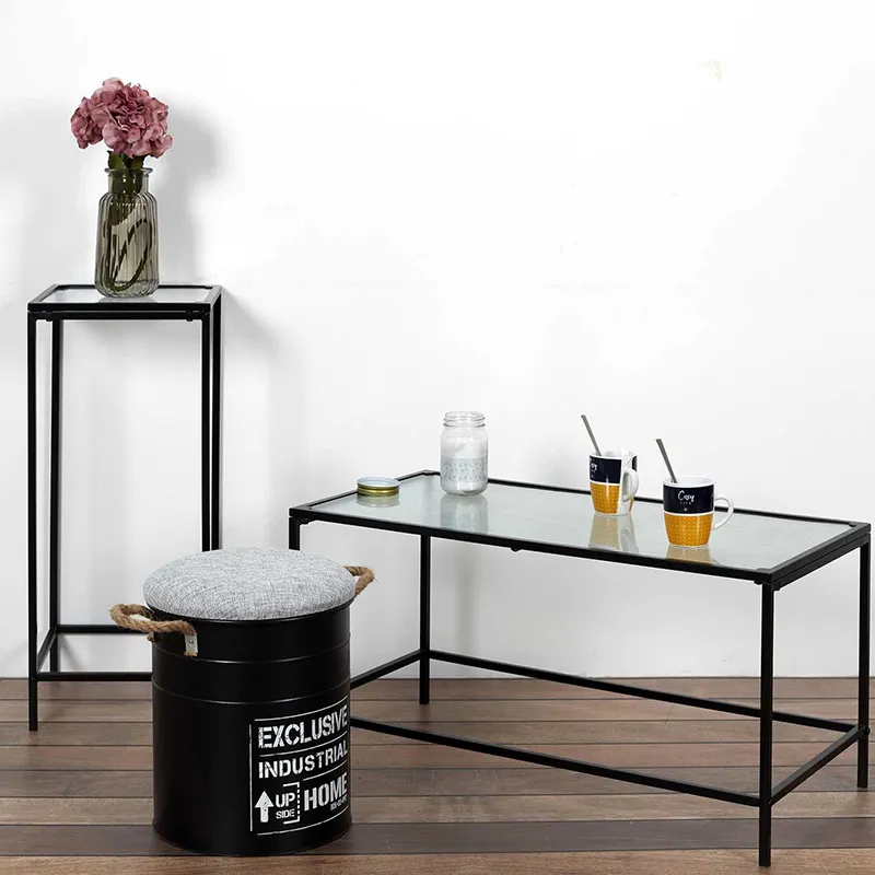 Table basse Rosa Verre Texture - 80x40x40cm-1
