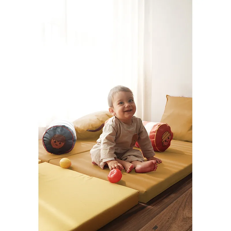Tatami pliant Jaune - 120x120x6cm-5