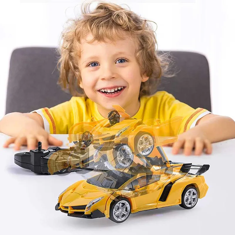 Voiture télécommandée 2en1 transformable lumineuse - 6+-8