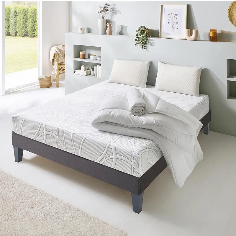 Matelas Mémoire de forme + Sommier Bois + Accessoires Eupraxie-8