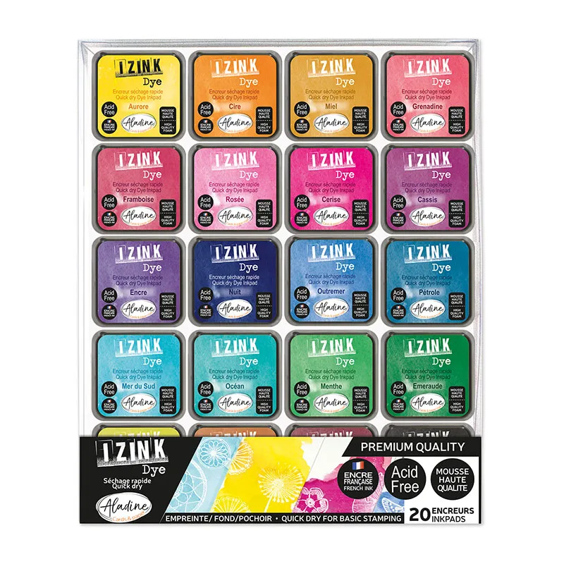 20 Encreurs Izink Dye 3x3cm - 14+-0