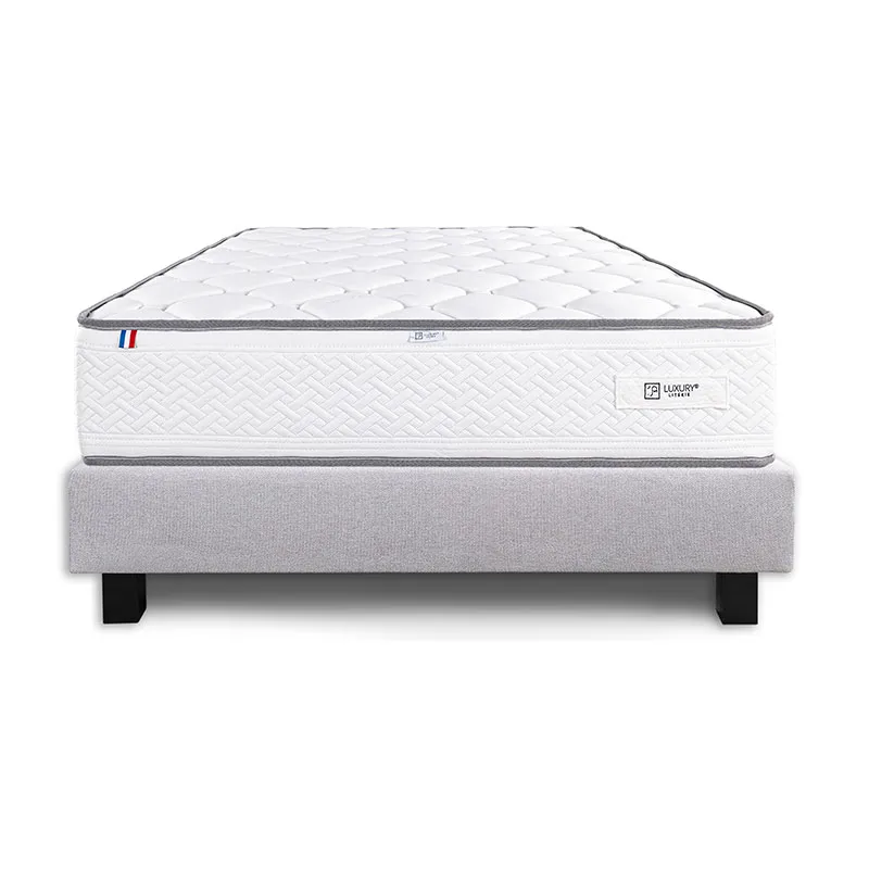 Matelas Iris 20cm mousse haute résilience + Sommier Gris 20cm-1