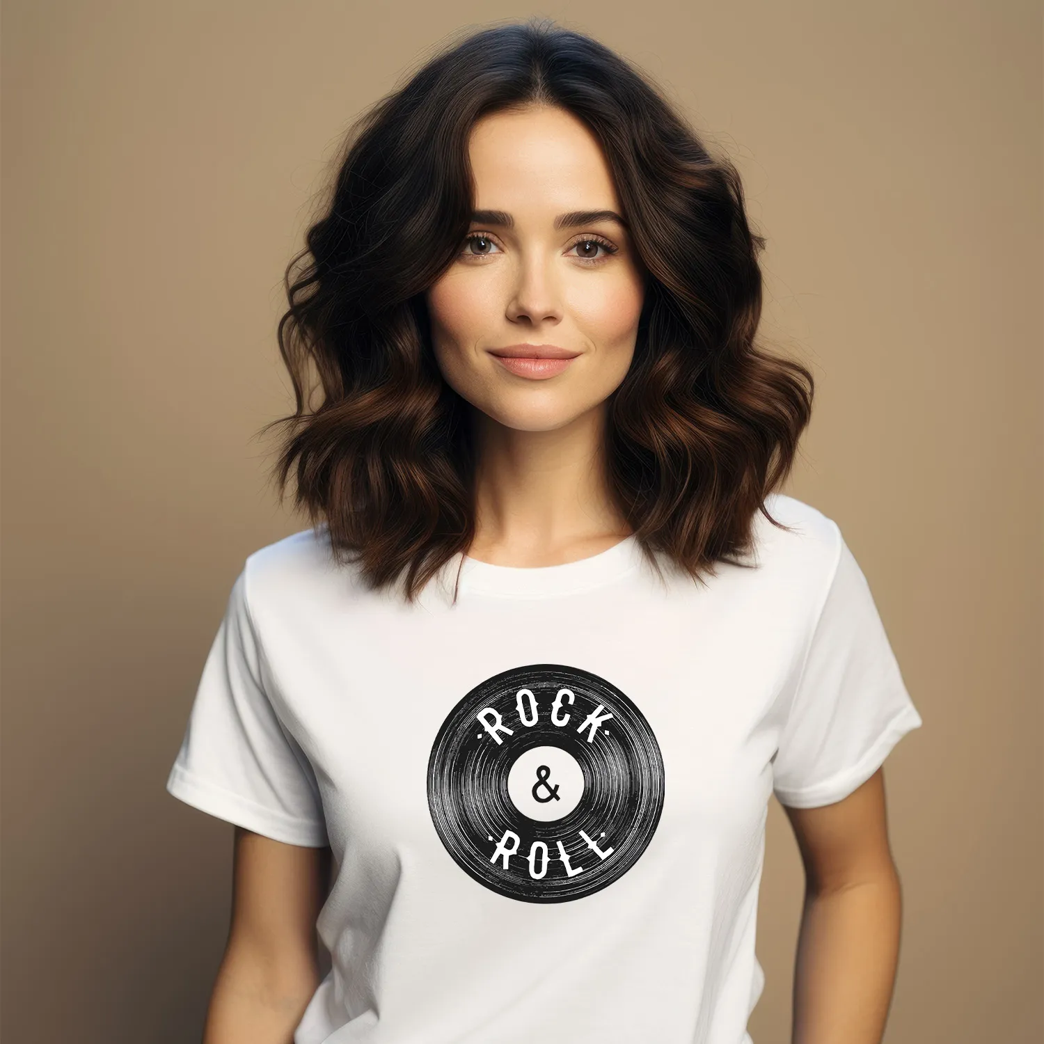T-shirt Femme Rock & roll BIO - Blanc-0