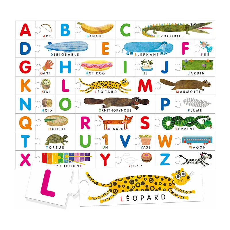 Puzzle Alphabet Tactile Montessori 52pcs - 36m+-1