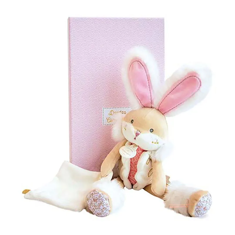 Doudou Lapin de sucre Pantin Rose - 25cm-0